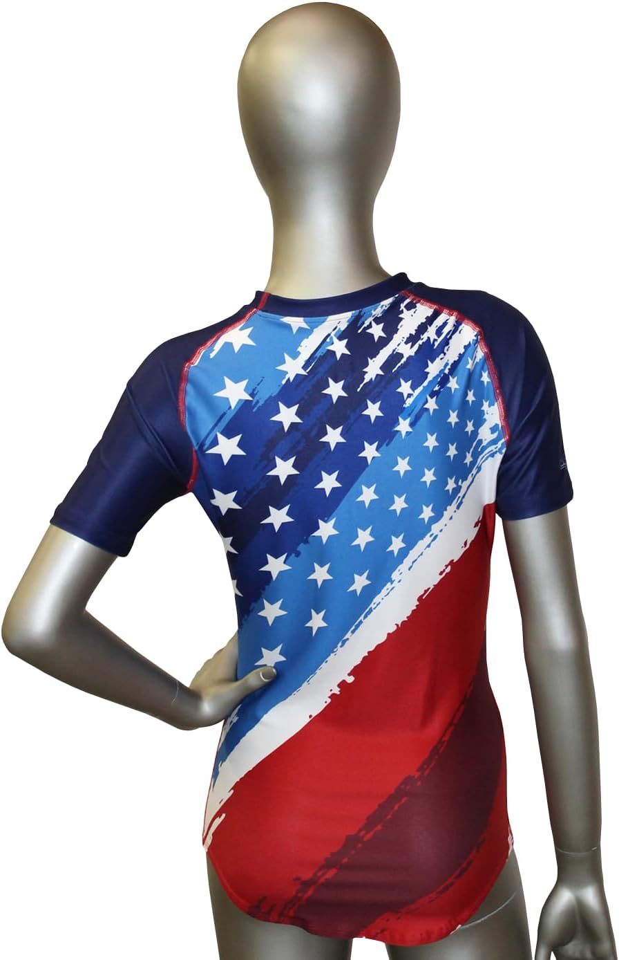 Matman USA The U.S.A. Pledge Unisex MMA Wrestling Short Sleeve Rash Guard Compression Shirt (US, Alpha, 4X-Small, Regular, Regular, Multicolor)