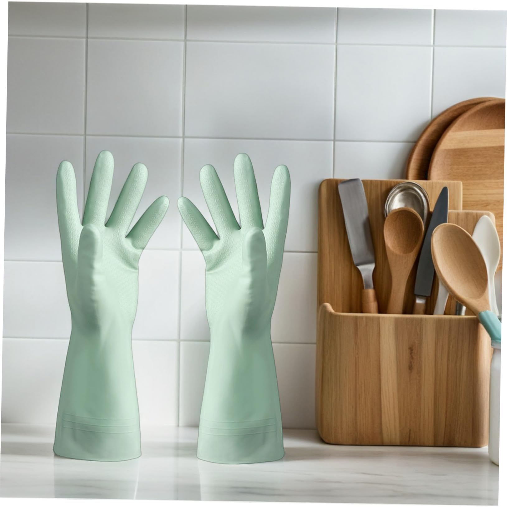 Healeved 6 Pares Guantes para Lavar Platos Reutilizables Impermeables con Antideslizante PVC Cómodos y Duraderos para Limpieza Doméstica