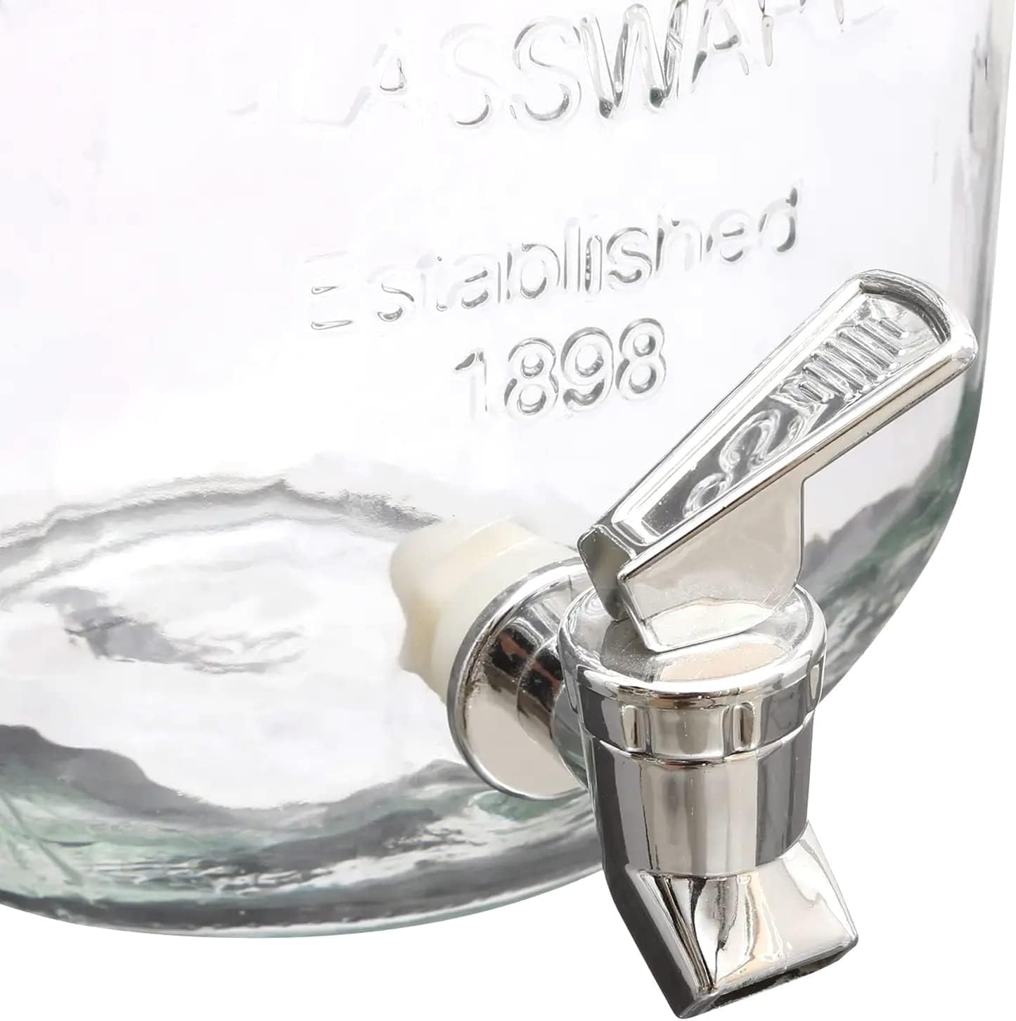 Avilia Dispenser in Vetro per Bevande 4L con Rubinetto Cromato, Lavabile in Lavastoviglie, Ideale per Campeggio o Aperitivi fuori porta