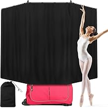Expandable Privacy Curtain for Dance Bag Suitcase Portable Changing Room Curtain Without Bag and Rack Partition Screens for Dancer Backstage Accessories Camping Window86.6 x 51 inch