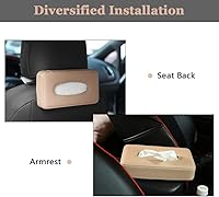 Vista 5 de HerMia Luxury Black Leather Car Back Seat Headrest Hanging Tissue Holder Case Mount, Multi-use Car Tissue Paper Holder with One Tissue Refill for