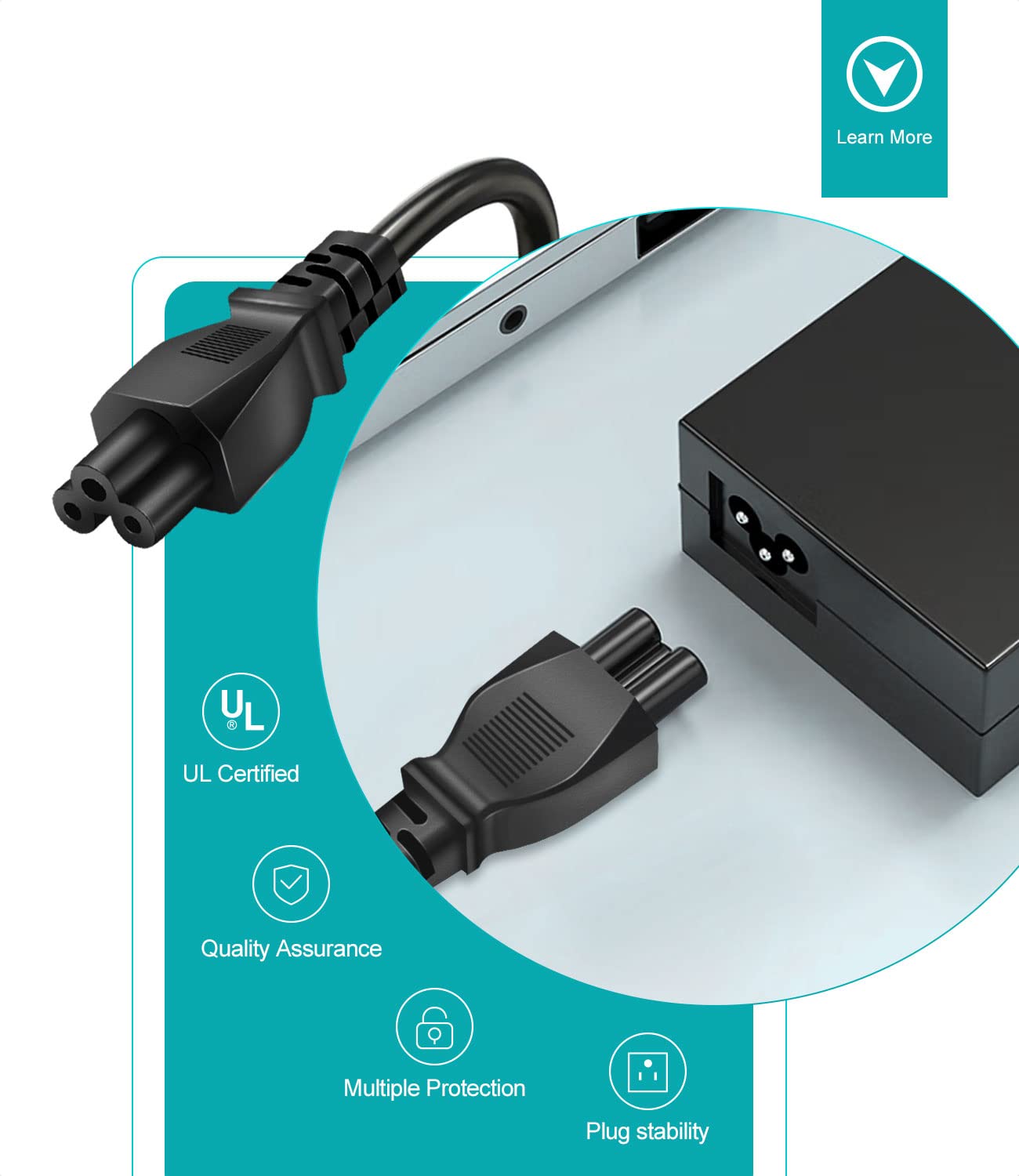 Amazon.com: 6 Ft Laptop AC Power Cord 3 Prong Cable for Dell IBM Amazon.com: 6 Ft Laptop AC Power Cord 3 Prong Cable for Dell IBM