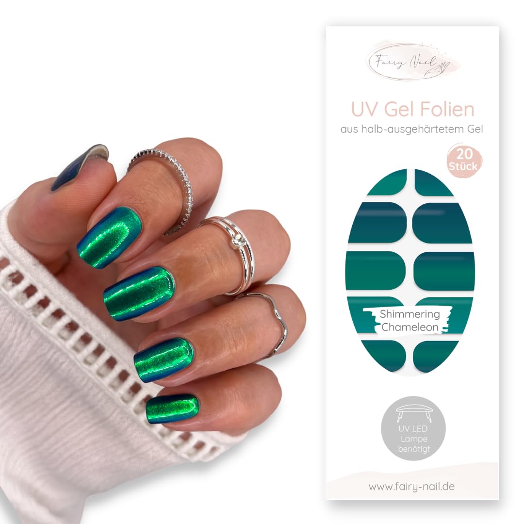 Fairy Nail UV-Gelfolien – 20 Stück, Halb Ausgehärtet & Selbstklebend (Design: Melone)