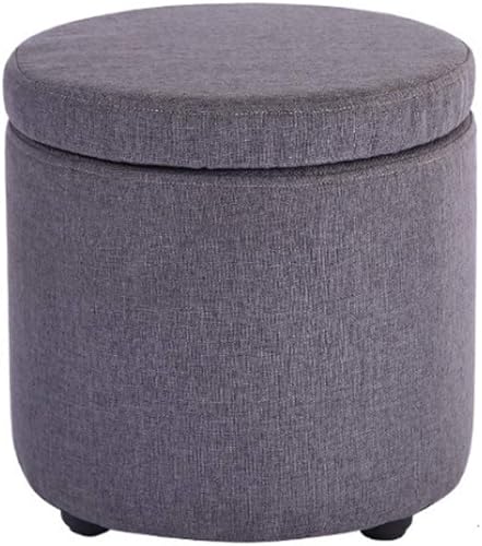 Miniatura 10 de Taburete de almacenamiento otomanos extraíble y lavable, banco cambiador de zapatos, muelle redondo, otomanos, silla pequeña para reposapiés,