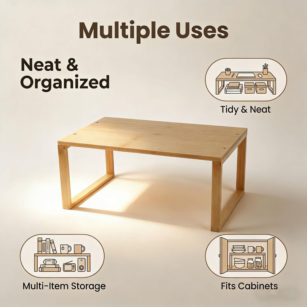 Kitchen Cabinet Organizer Riser, Versatile Pantry Organizers and Storage