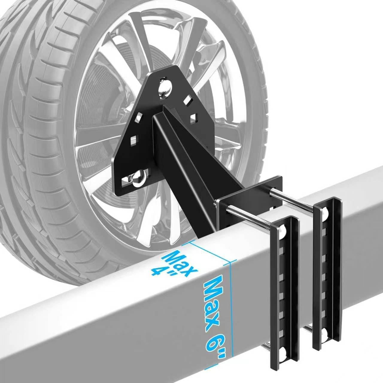 Spare Tire Mount for Utility Trailer, Boat Accessories Trailer Spare Tire Mount,Fits 4 & 5 & 6 Lugs Wheels on 4", 4.25",4.5'',4.75'',5.0'',5.32" and 5.56'' Bolt Patterns,Holds up to 160 Lbs Black