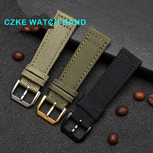 Correa para reloj IWC Pilot de nailon verde y negro resistente en 20, 21 y 22 mm 5