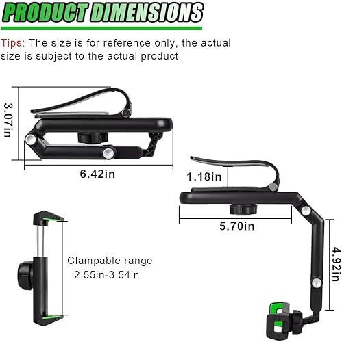 Miniatura 2 de Soporte giratorio de 360 para teléfono con visera solar para automóvil, soporte retráctil portátil para teléfono celular, visera universal para