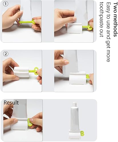 Miniatura 4 de Exprimidor de pasta de dientes, 6 exprimidores de tubos de pasta de dientes, dispensador de pasta de dientes multiusos, soporte rodante para pasta