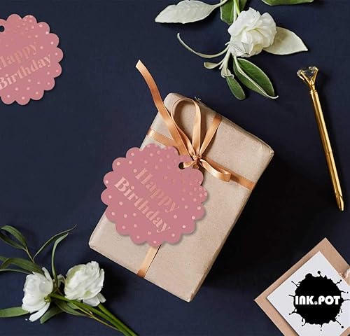 Miniatura 120 de Etiquetas colgantes para botellas de feliz cumpleaños, paquete de 100 unidades Blanco,Aqua Blue,Negro,Azul,Azul turquesa oscuro,Rosa