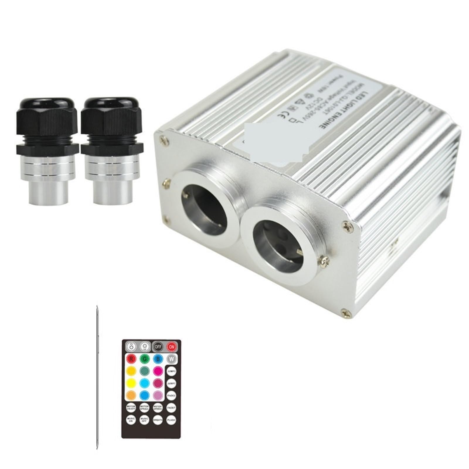 CUDTAPI LED Fiber Optic Light Engine Dual Heads 28key Sound A-udio Remote&Bluetooth APP Smart Control RGBW 16W Twinkle LED Fiber Optic Star Ceiling DIY Light Engine