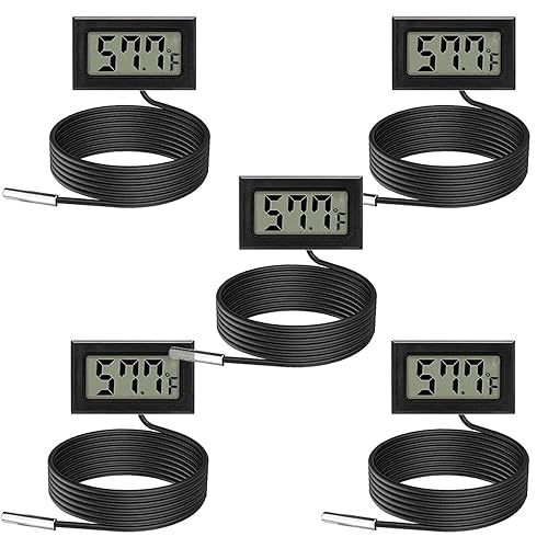 5 unids Digital LCD Termómetro Monitor de Temperatura con Sonda Externa para Refrigerador Congelador Refrigerador Acuario
