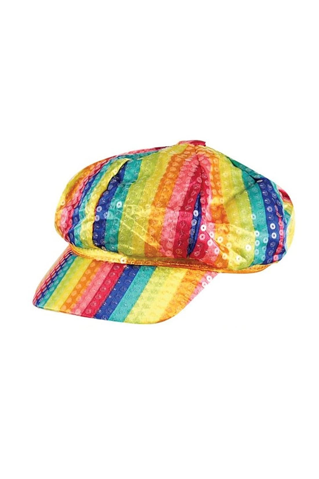 The Fancy Dress Unisex Rainbow Baker Cap The Fancy Dress® Deluxe Quality Gay Lesbian Pride Fancy Dress Accessory Rainbow Hats Jewellery Lgbt Parade Party Lot Uk (Rainbow Baker Cap)