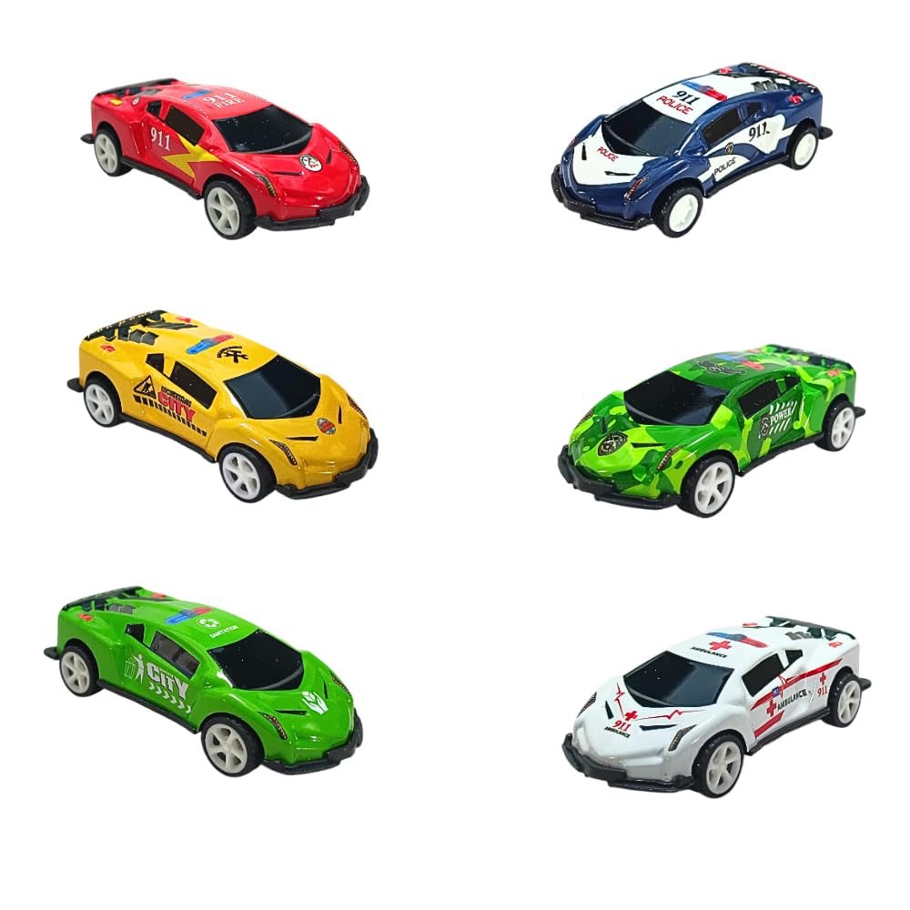Die-Cast Metal Car Set – 6pcs Mini Racing Cars | Pull Back & Go