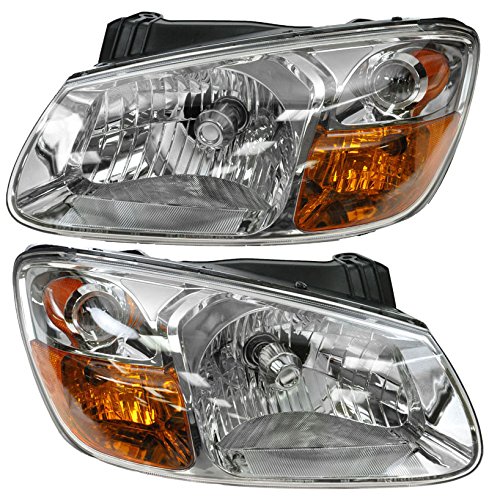 Image of TRQ Headlight Assembly Set KI2502128 KI2503128 Compatible with 2007-2009 Kia Spectra