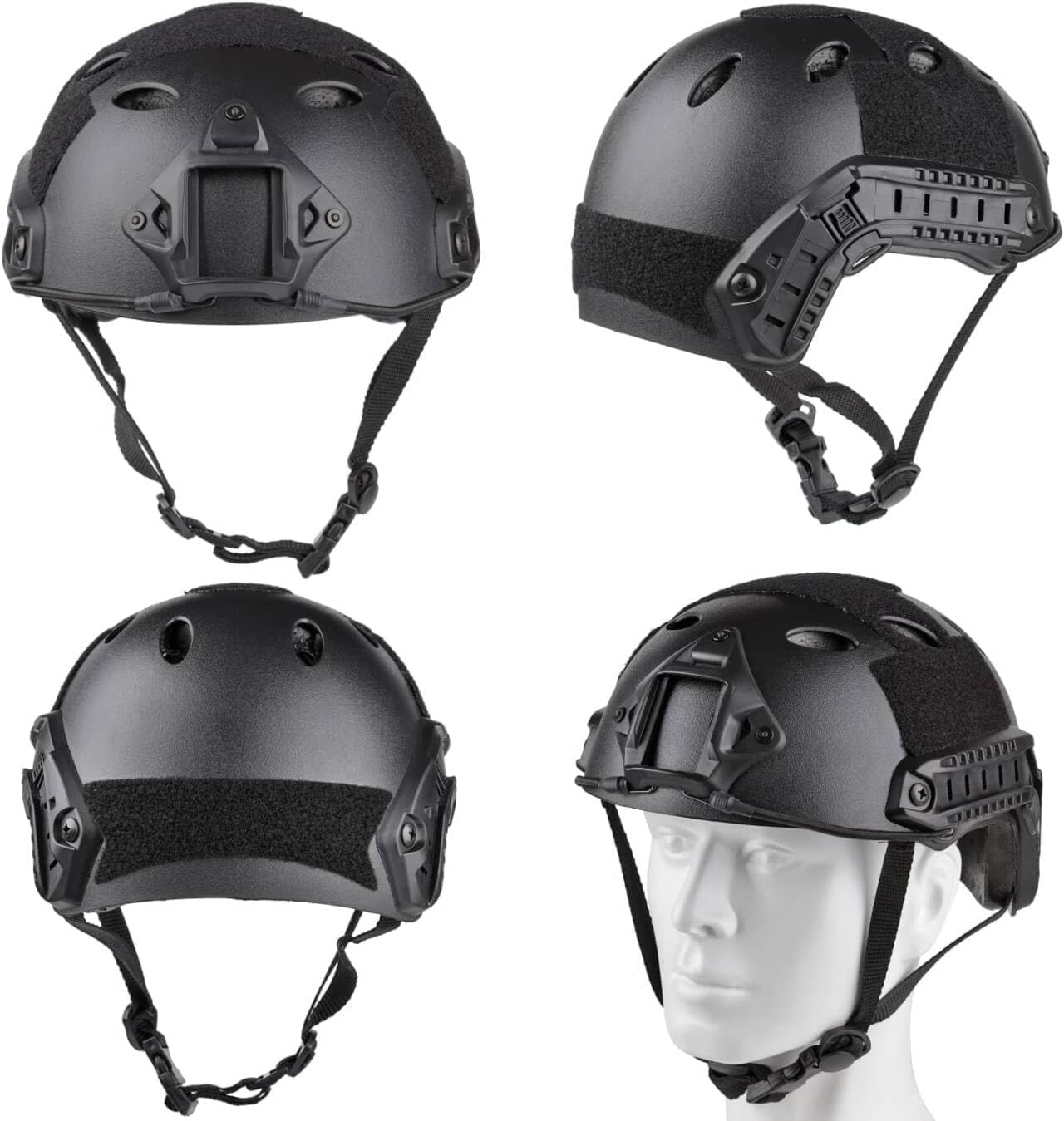 Airsoft Helmet and Mask,with Detachable Adjustable Goggles Airsoft Full Face Masks Protection,Tactical Airsoft CS Game Gear （Black）