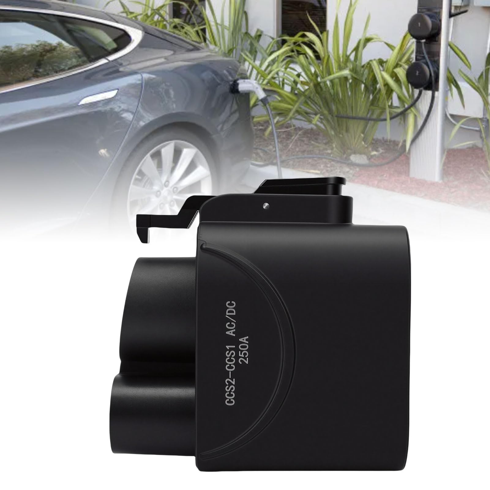 Haofy Adapter do ładowania 2 do 1 Ev, Wtyczka CCS2 CCS1, Rozwiązanie ładowania Kompatybilne z dużą mocą dla Pojazdów Elektrycznych