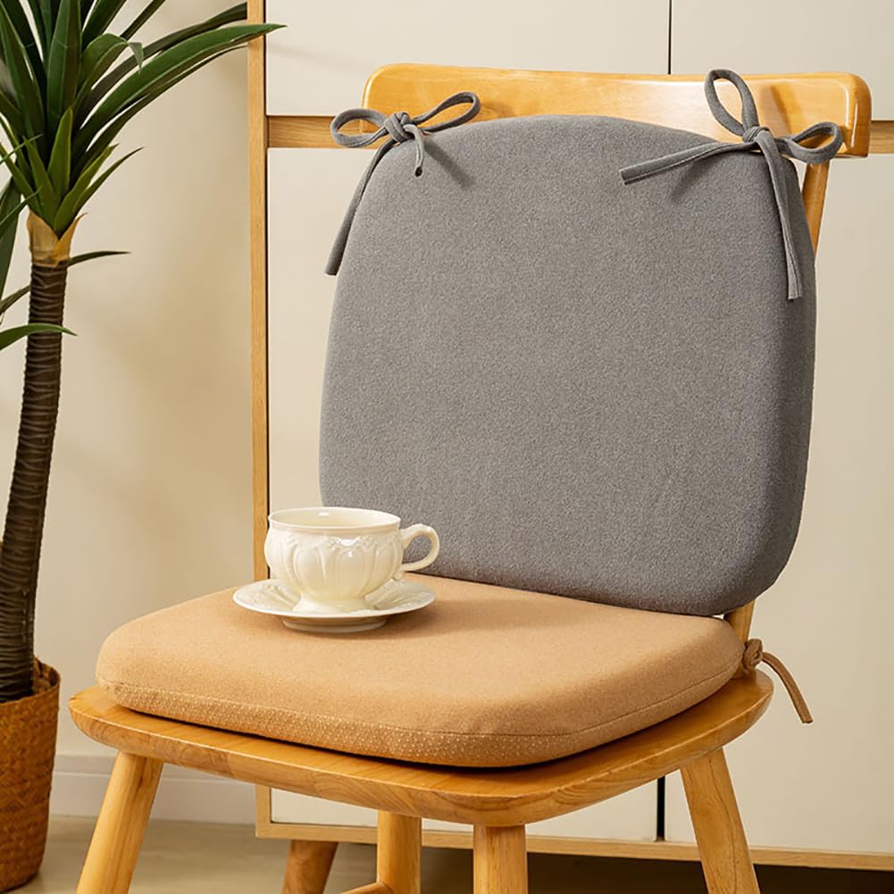 Espuma viscoelástica Suave con Lazos | Funda Lavable y Transpirable(Dark Gray,44x42x4.5cm)