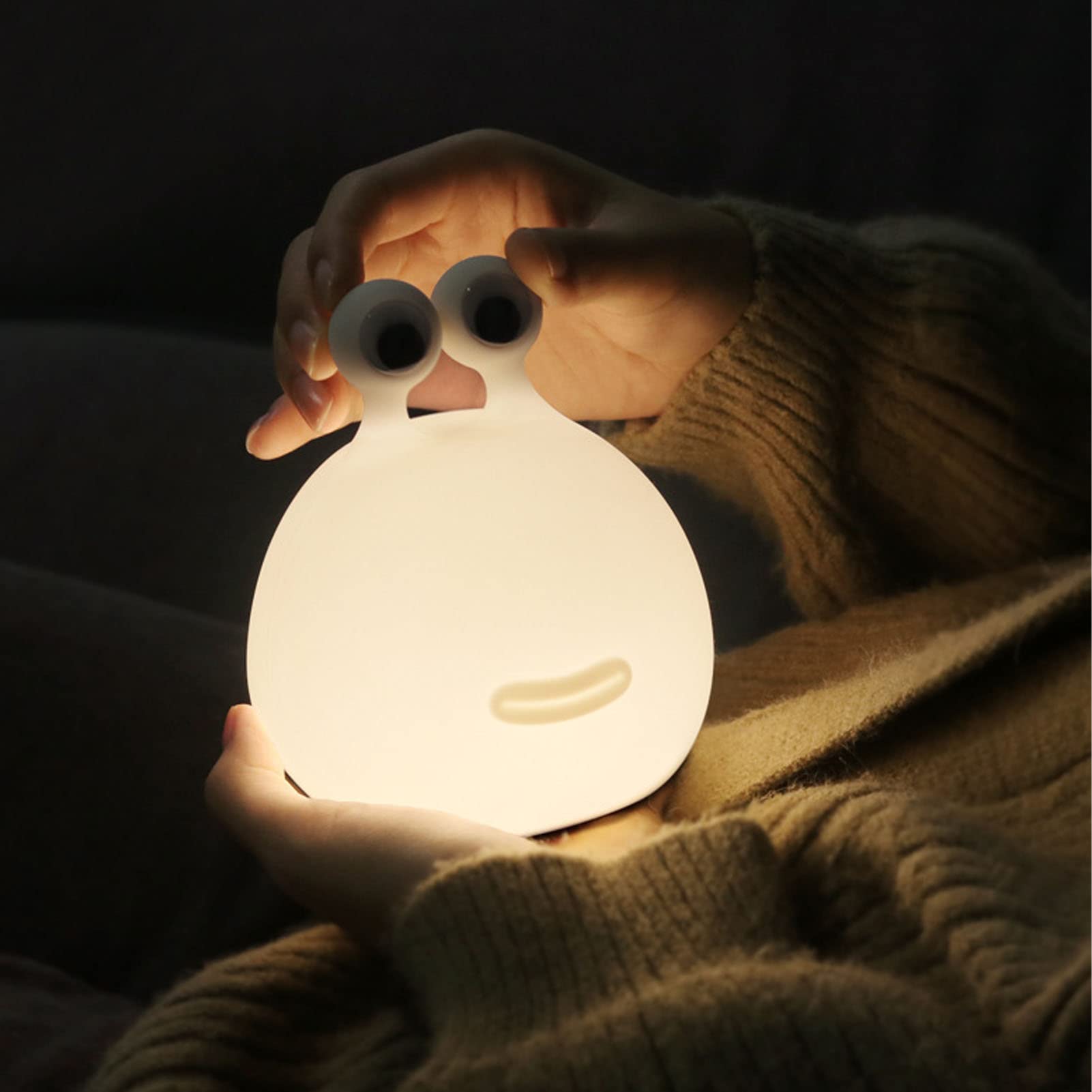Veilleuse en Forme de Limace, Lampe de Chevet en Forme D'animal de Dessin animé Mignon, Veilleuse en Silicone pour le Camping en Plein Air
