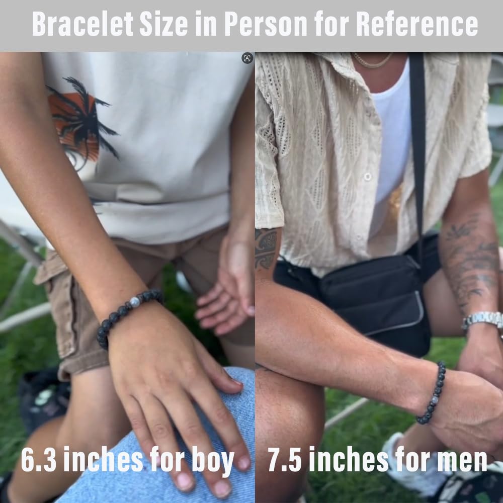THEMEROL Handmade Gifts for Boys/Men-Love/Strength-Natural Gemstone Bracelet for Son Grandson Dad Boyfriend Husband Brother Nephew Uncle