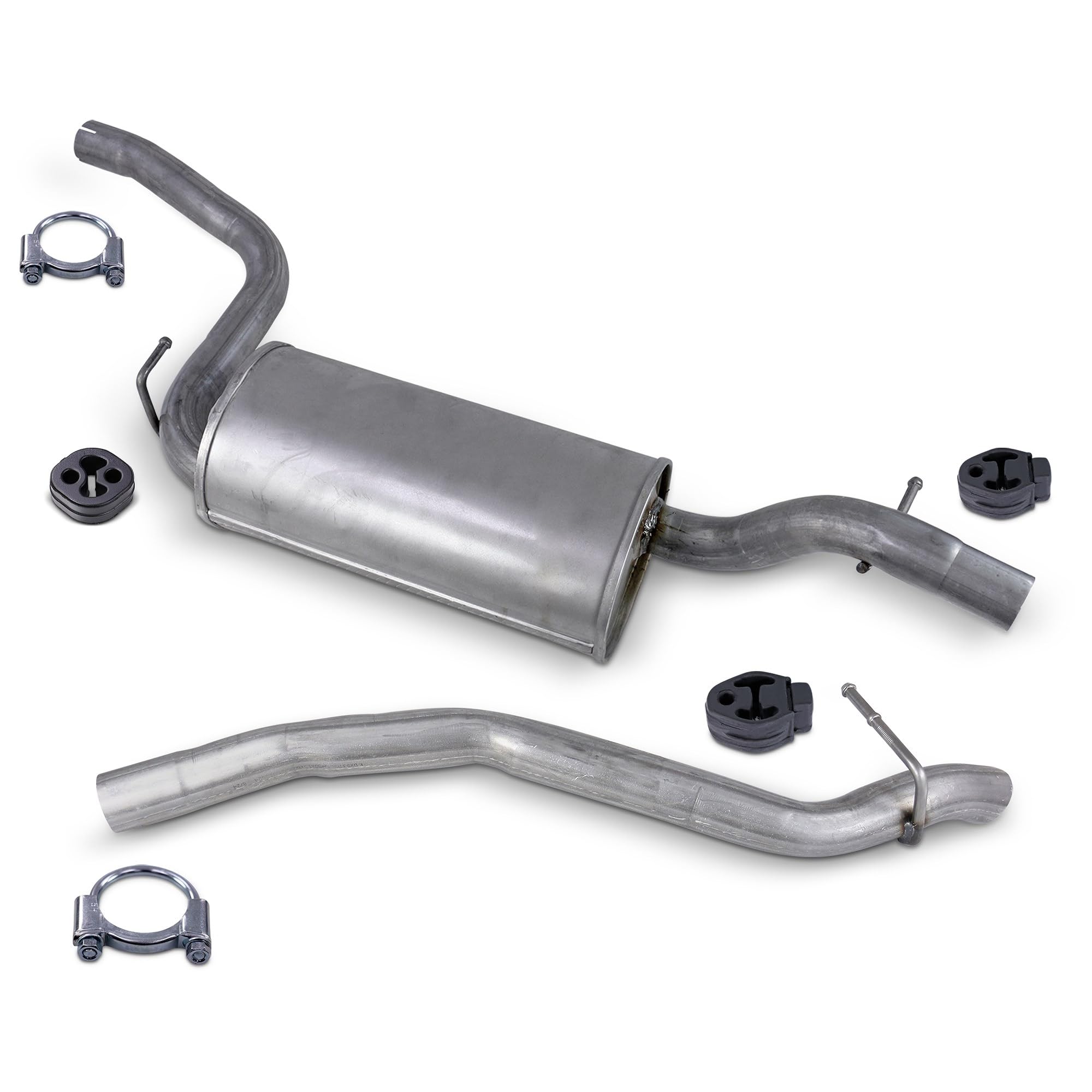 BESTPRICE Endschalldämpfer + Endrohr + Montagematerial Kompatibel mit FORD C-MAX (DM2), FOCUS C-MAX (DM2), FOCUS Mk2 (DA_, HCP, DP)