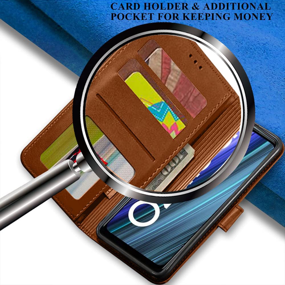 Realme Narzo 50A Flip Case - Leather Wallet Stand -6 Realme Narzo 50A Flip Case - Leather Wallet Stand -6