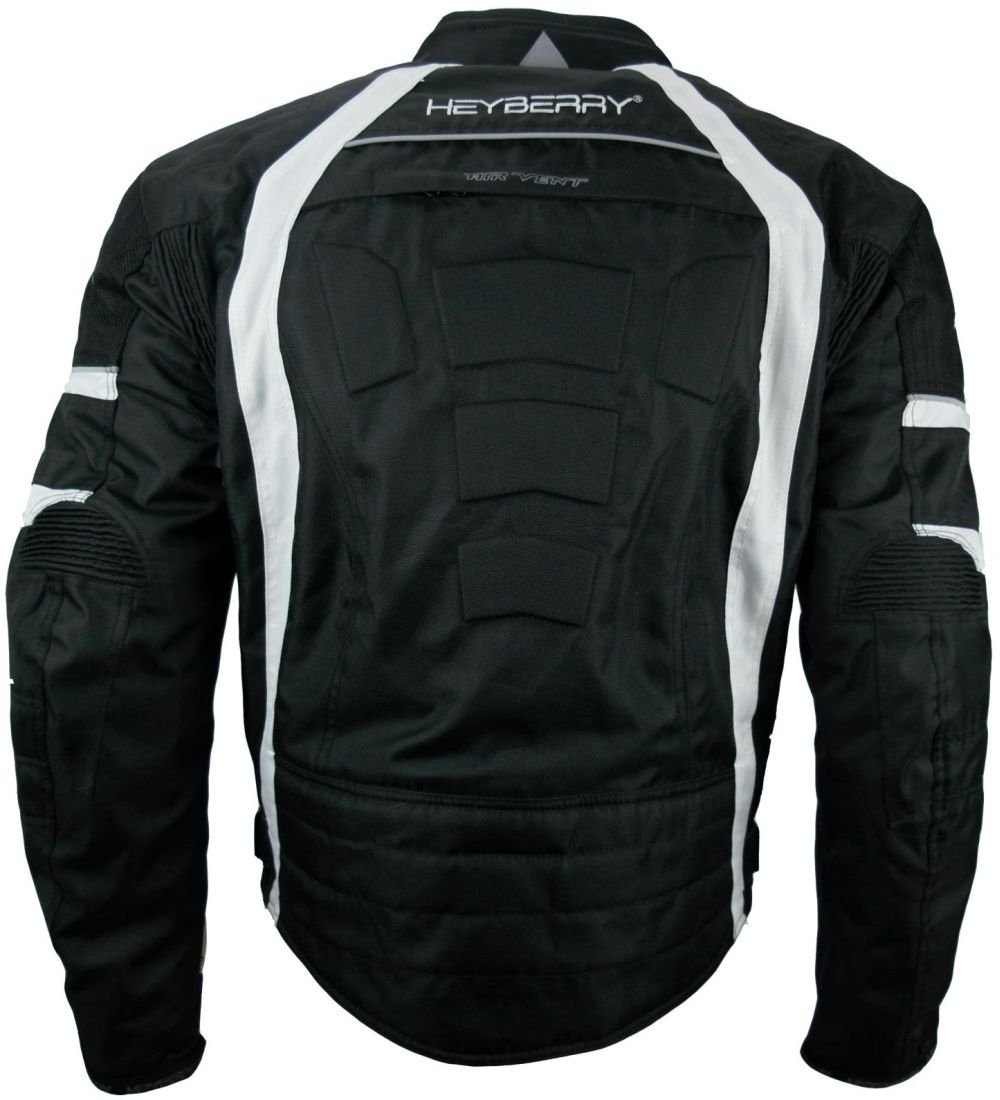 HEYBERRY Kurze Textil Motorrad Jacke Motorradjacke Schwarz Weiß