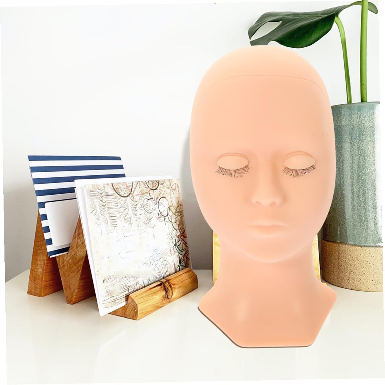 Mannequinkopf mit Abnehmbarem Augenlid Silikon für Make Up Übungen