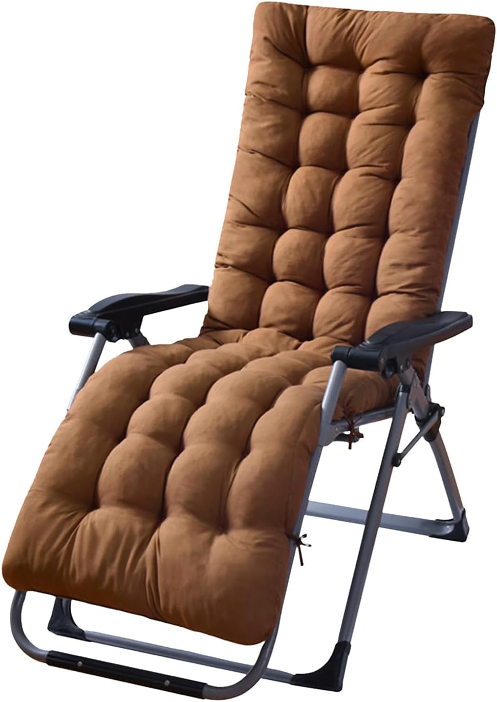 Chaise Lounger Cushion 67x22in - Thick Padded Patio Furniture Cushions for Recliner, Rocking Chair & Deck Chair with Ties, Lounge Cushions for Outdoor & Indoor Furniture