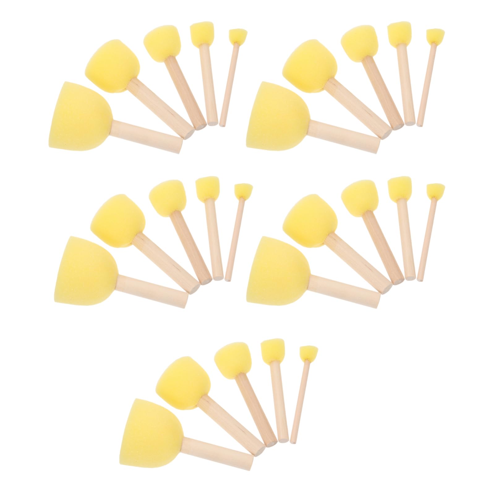 GLSTOY 25Pcs Painting Sponge Brush for Graffiti Creative Art Projects Washable Comfortable Handles for Easy Control Oil Watercolor and Painting