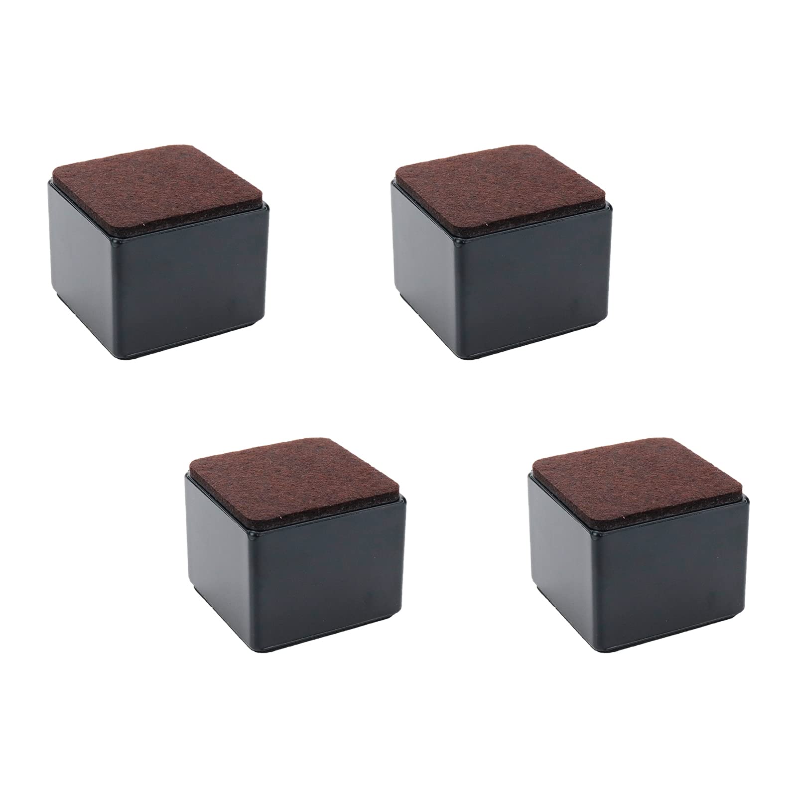 Tsnamay 4-Pack Self-Adhesive Furniture Risers - 60x52mm Steel Bed & Chair Leg Extenders, Black