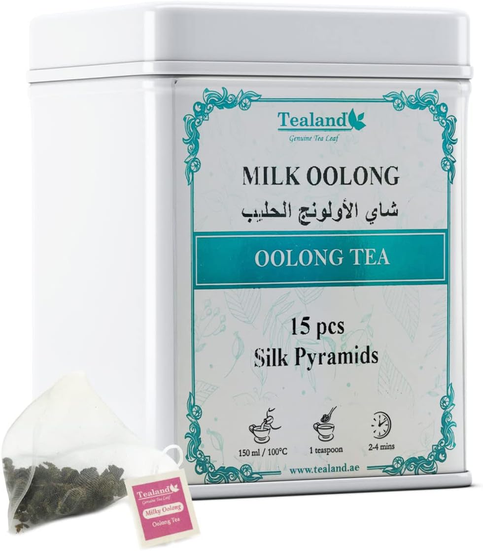 Tealand Pyramid Milky Oolong Anti-Oxidants Rich Light Lemon Tint and Subtle Notes of Fresh Cream, Caramel-Creamy aftertaste 15pcs