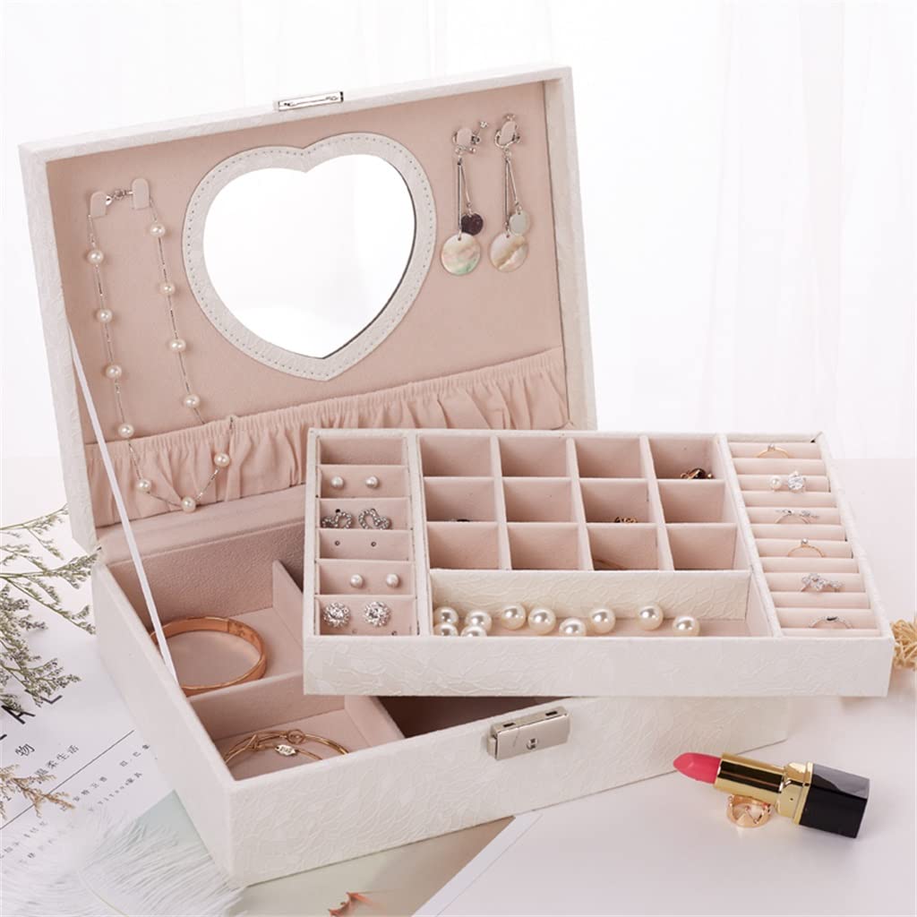 Portagioie Classico retrò 2024 Porta Anelli in Pelle PU a Doppio Strato alla Moda (Colore: C, Taglia per Regalo da Donna)