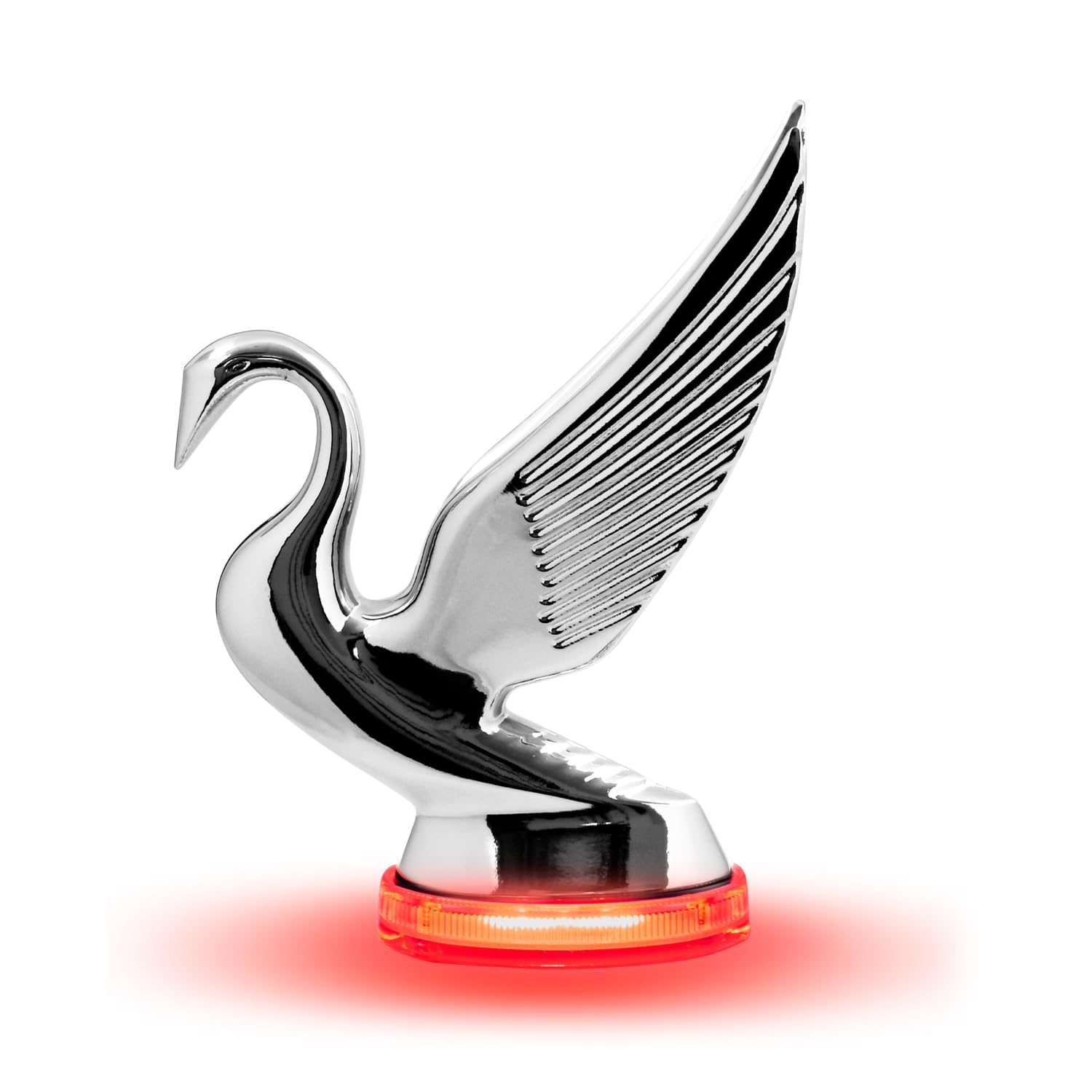 GG Grand General Schwanenhaube Mit LED-Leuchtsockel – Chrom, 6 LED, 12 V, Für Auto-Ornamente