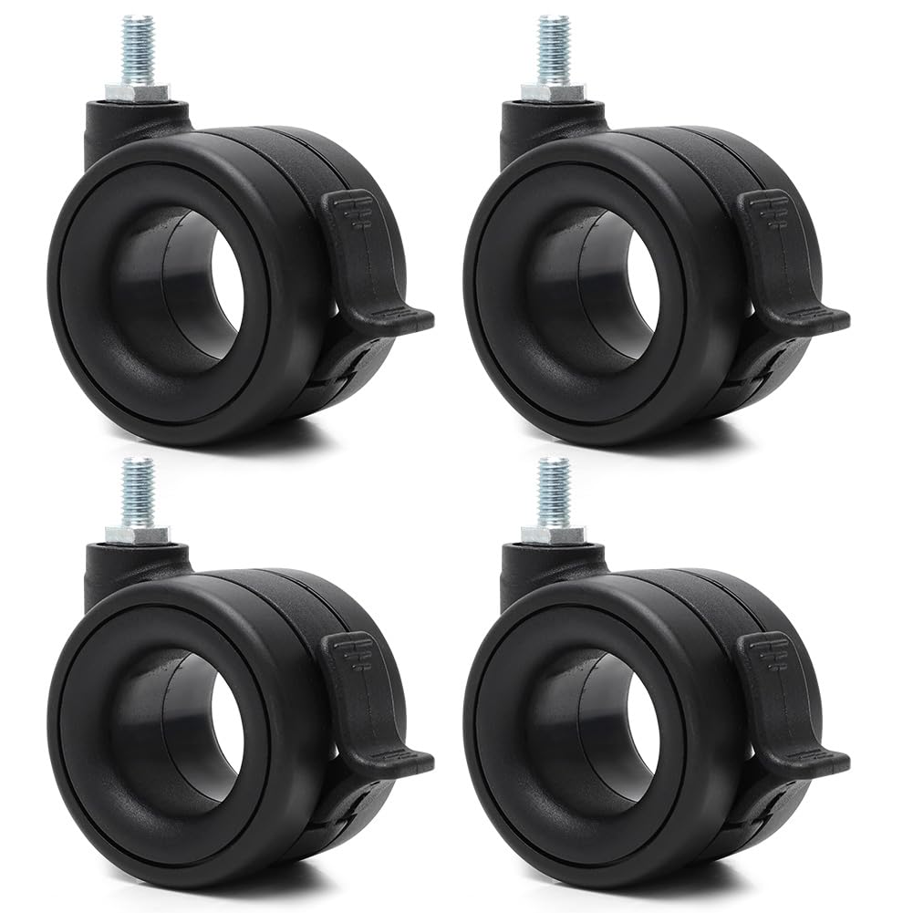 Juego de 4 ruedas para cargas pesadas, hasta 80 kg, ruedas giratorias con freno rosca M8, ruedas para muebles con freno, ruedas para muebles y cargas pesadas, ruedas giratorias para muebles y