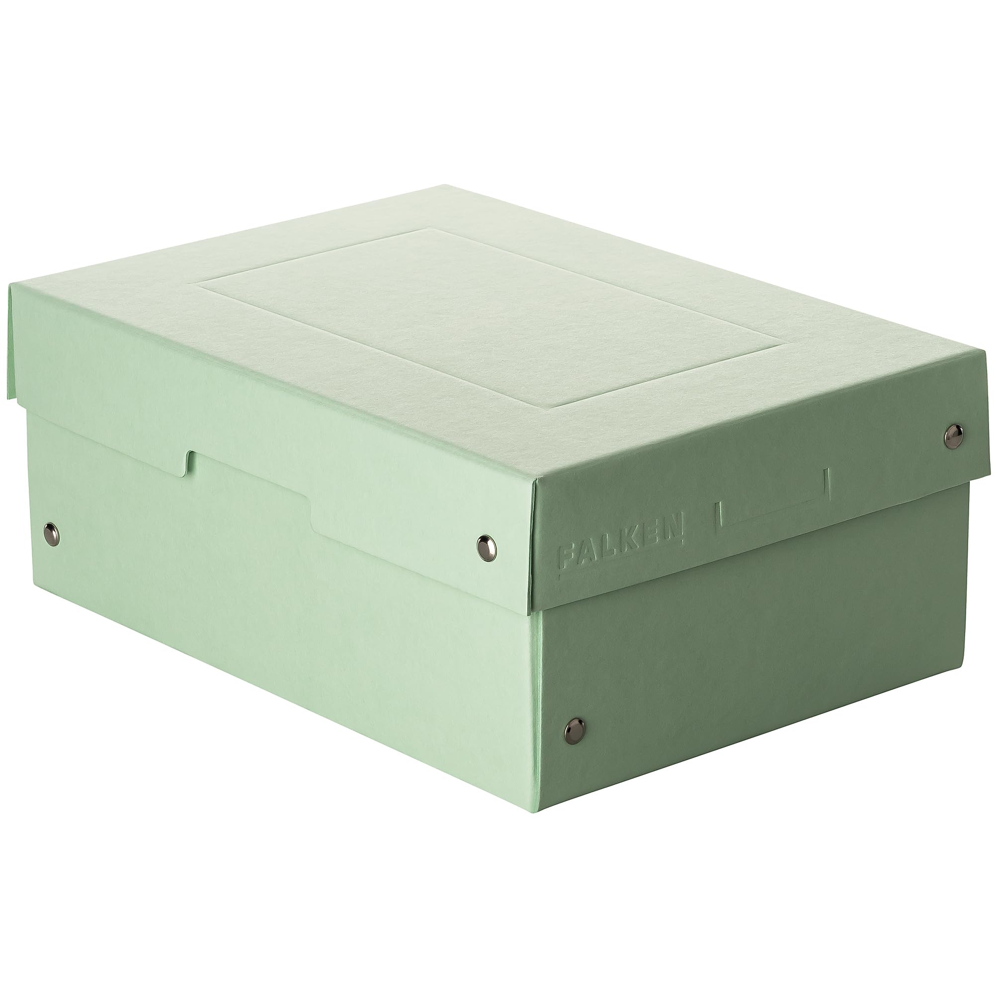 FALKENOriginal PureBox Pastel Made in Germany 100 mm High DIN A5 Green Storage Box with Lid Made of Sturdy Cardboard Vegan Gift Box Transport Box All-Purpose Box
