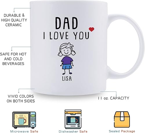 Miniatura 2 de Regalos personalizados para papá de hija e hijo taza divertida del día del padre regalos personalizados para el día del padre taza de café divertida