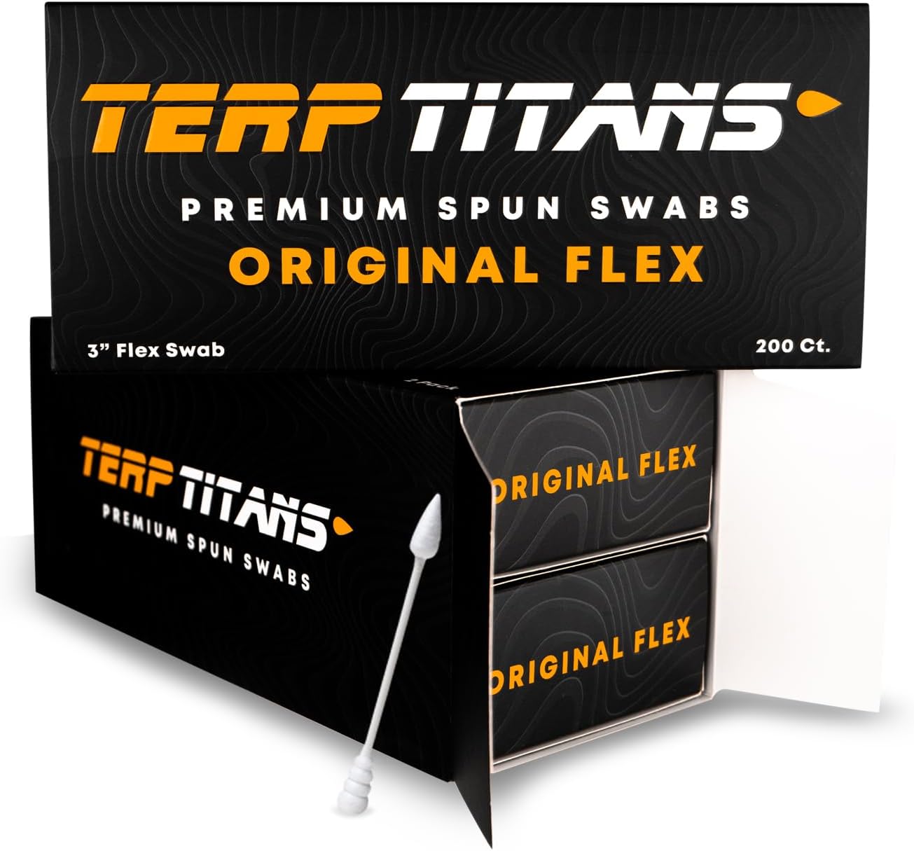 Terp TitansOriginal Flex – Flexible Cotton Swabs, 400 Count — Spiral Tip For Max Absorption and Fine Point Tips For Tight Spaces | Zero Plastic Packaging | 2-Pack