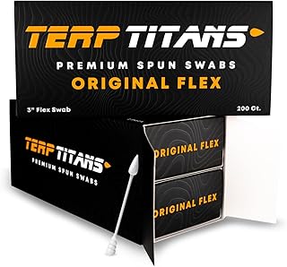 TerpTitans Original Flex – Flexible Cotton Swabs, 400 Count — Spiral Tip For Max Absorption and Fine Point Tips For Tight Spaces | Zero Plastic Packaging | 2-Pack