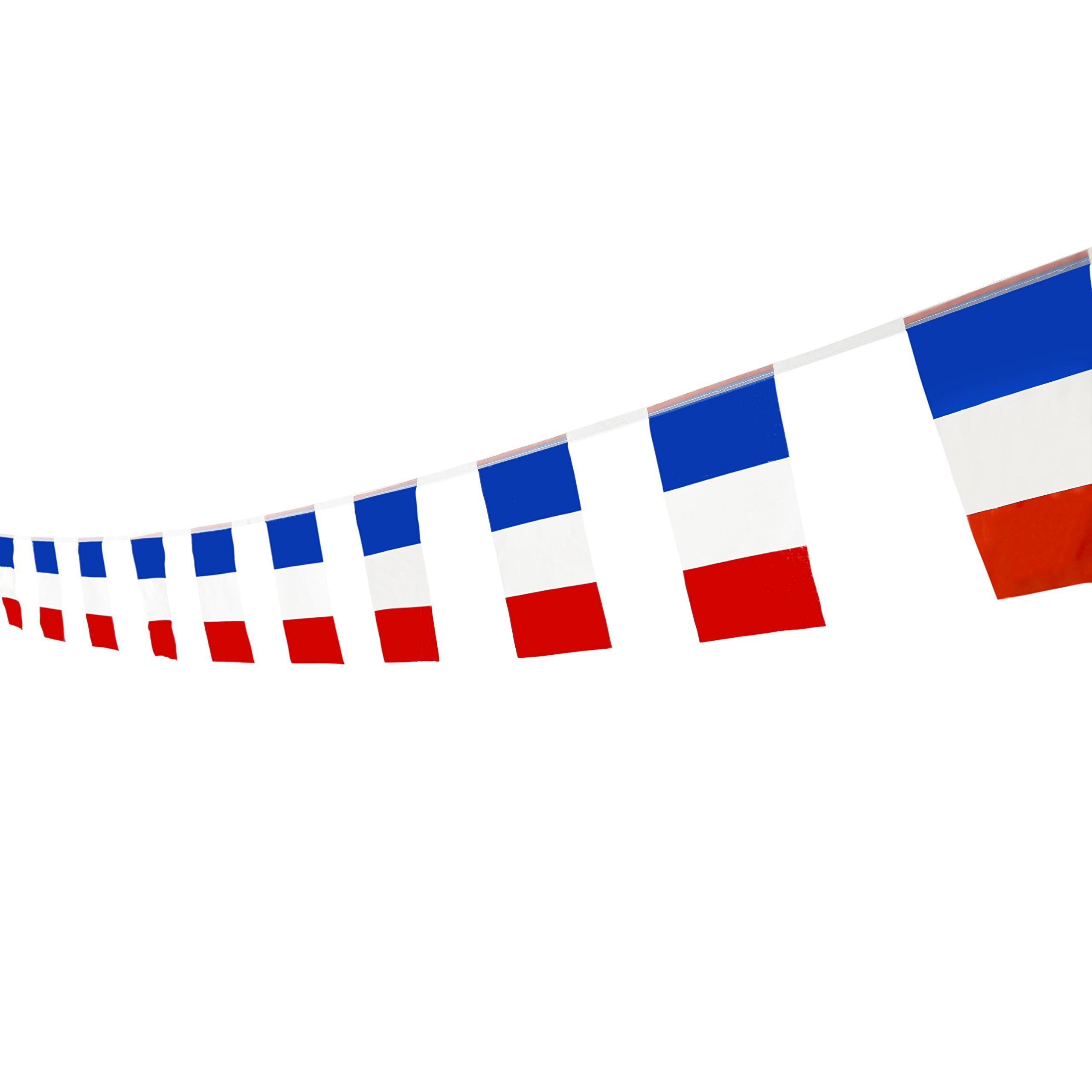 Bandera de cuerda de campo, bandera de cuerda de 5.5 x 8.2 pulgadas, decoraciones de fiesta para interiores y exteriores, 20 mini banderas de 16 pies (Francia)