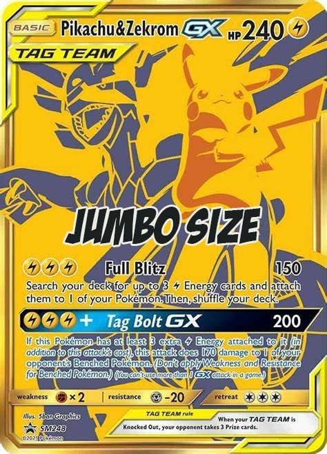 Pokemon - Pikachu & Zekrom GX SM248 - Oversize/Jumbo Card - Black Star Promo
