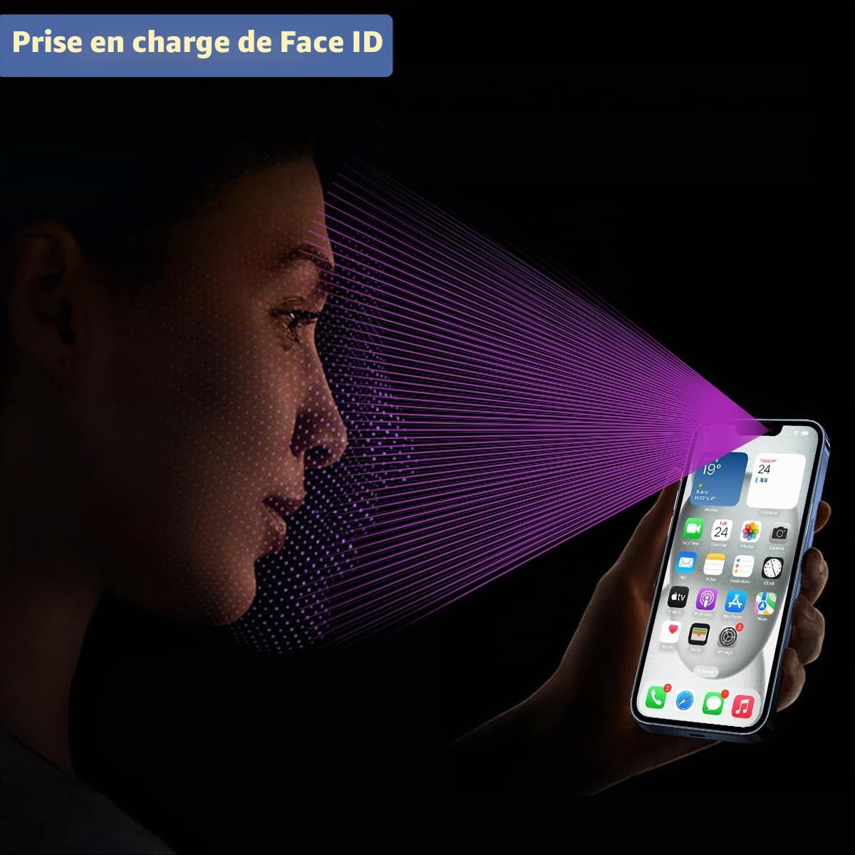 Yodoit Écran pour iPhone 13 LCD Ecran 6,1" FHD Tactile Vitre 3D Touch Face ID Digitizer Complet et Kit de réparation