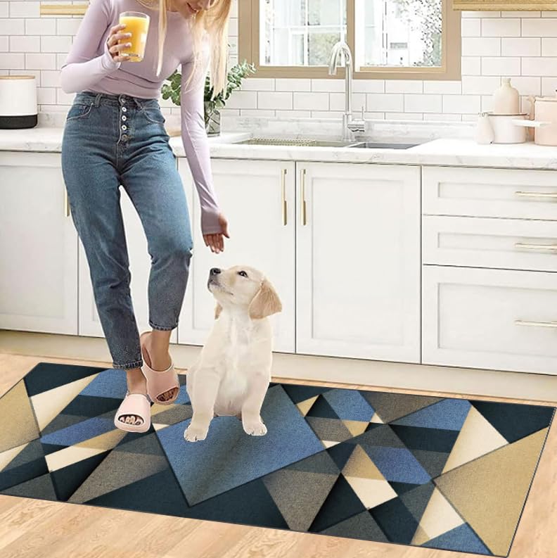 Tapis Couloir Long Tapis de Cuisine Devant Evier Lavable Antiderapant 100 x 180 cm Tapis Entree Interieur Tapis de Sol Tapis de Passage Couloir Paillasson pour Couloir Cuisine Chambre Escalier