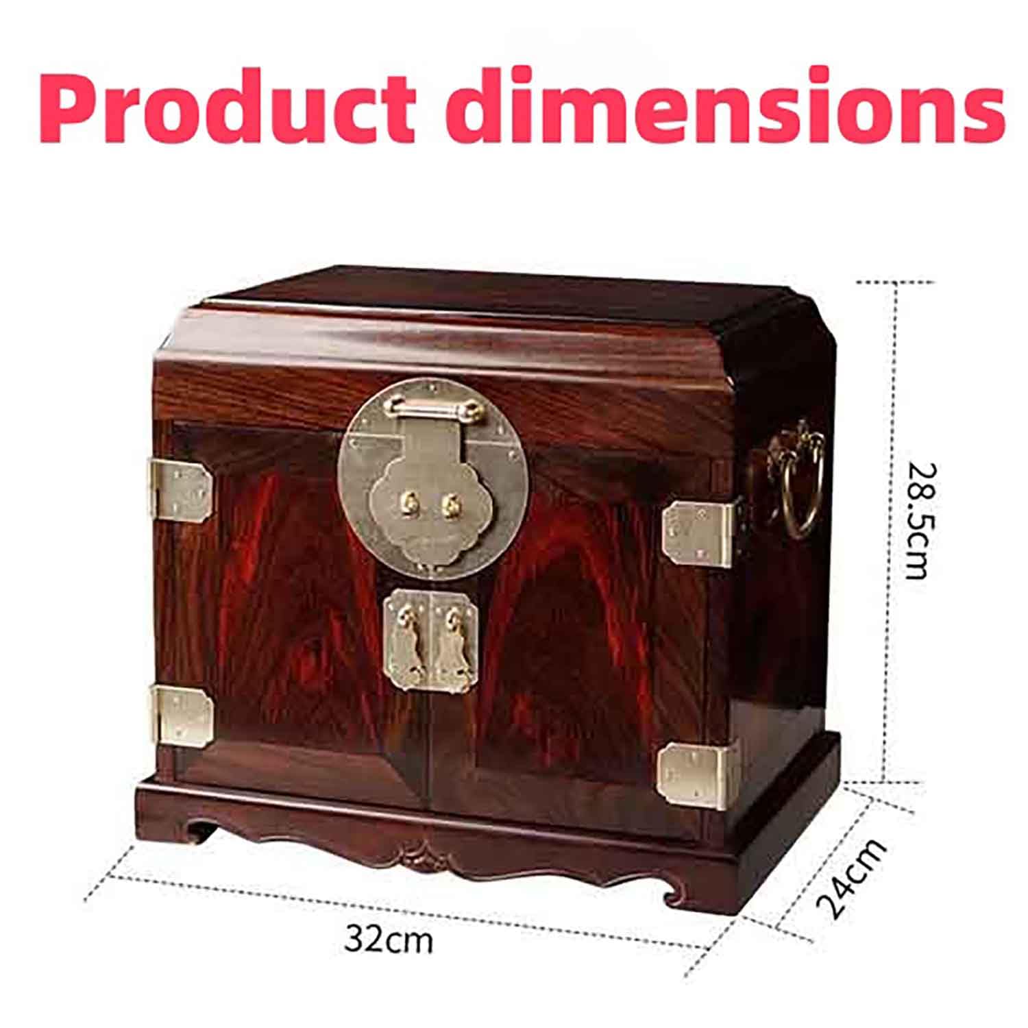 Jewelry Box Organizer Wooden Jewelry Box jujube wood Solid Wood Multi-layer Jewelry Storage Boxes & Organizers, Lockable Necklaces Rings Watches Display Case Storage,Chinese jujube wood