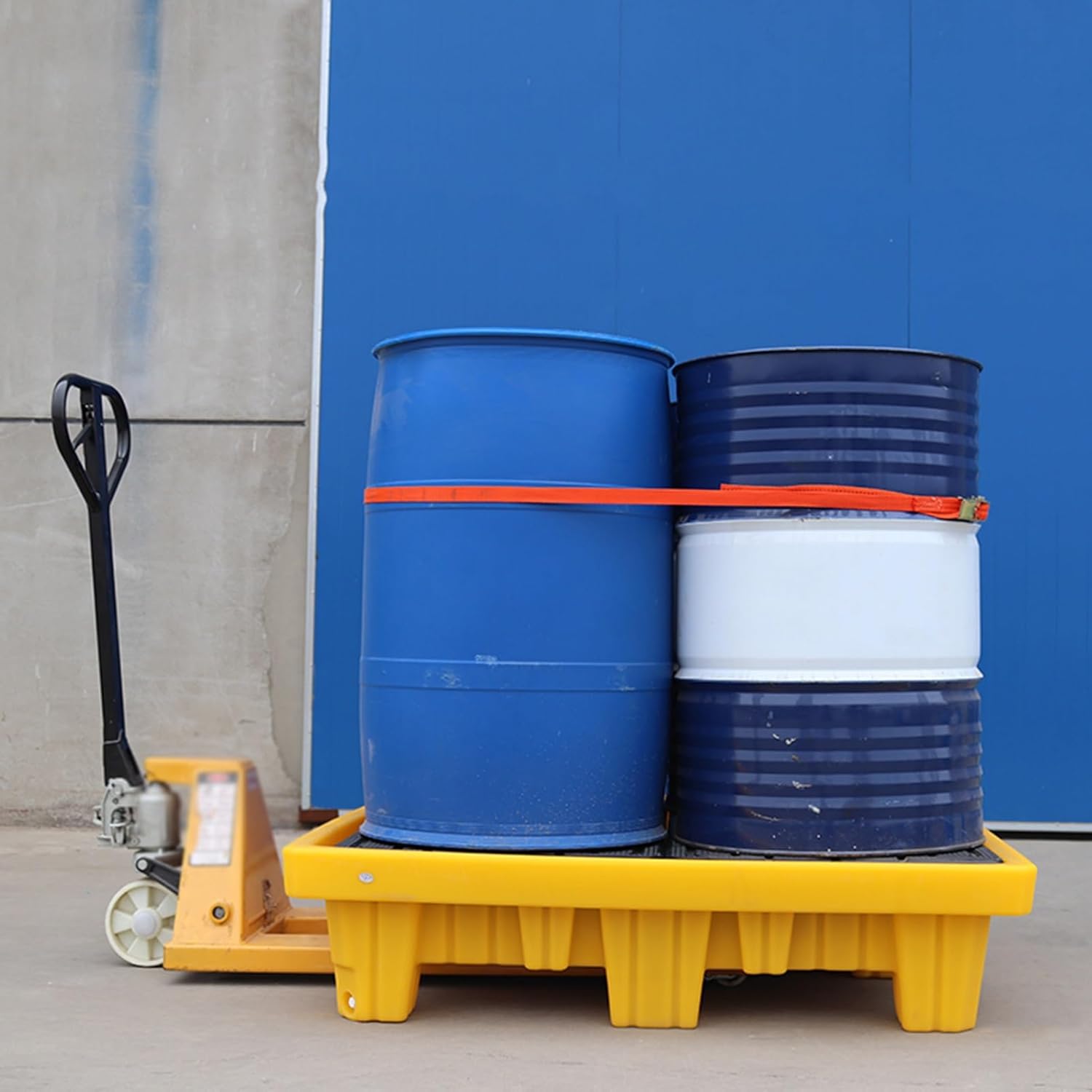 5-Pack Industrial Bucket Tray with Drain, Spill Containment Pallet, Yellow Platform for Kitchen & Durable & Static Safe/Yellow-5 Pack/47.2 * 23.6 * 6.7I(Yellow 1 Pack 28.3 * 28.3 * 6.3In)