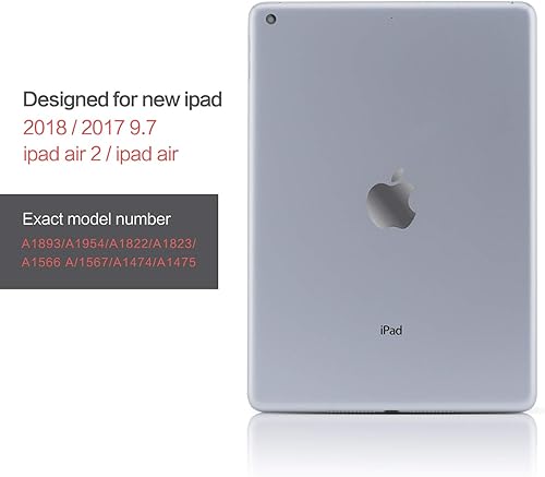 Miniatura 2 de Vimorco Funda para iPad 9.7 20182017. Funda de piel tipo libro para Apple iPad 9.7 pulgadas, soporte de múltiples ángulos de visión, también