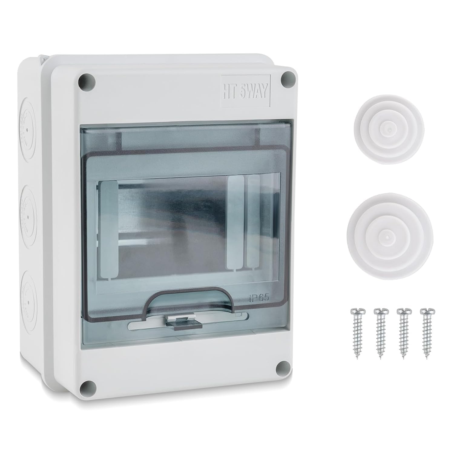 5-Way Circuit Breaker Distribution Box, IP65 Rated, 160x120x90mm, ABS Plastic Enclosure with Transparent Cover-image-19