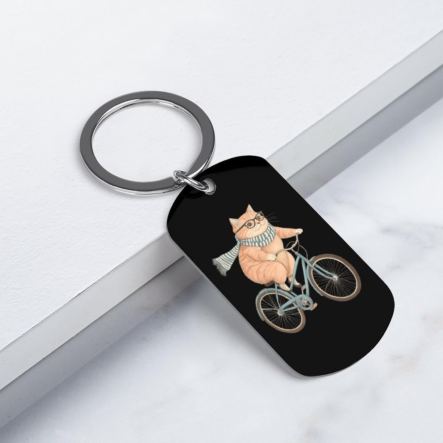 Cat Bike Custom Keychains for Men Women Funny Key Chain Accessory Purse Bag Pet Charms Gifts image 3