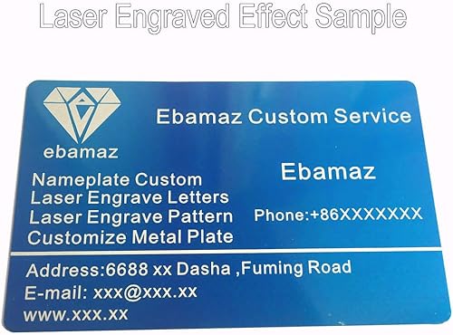 Miniatura 4 de 100 placas de metal de aleación de aluminio de 3.4 x 2.13 x 0.008 pulgadas para grabado láser (azul, blanco, delgado)