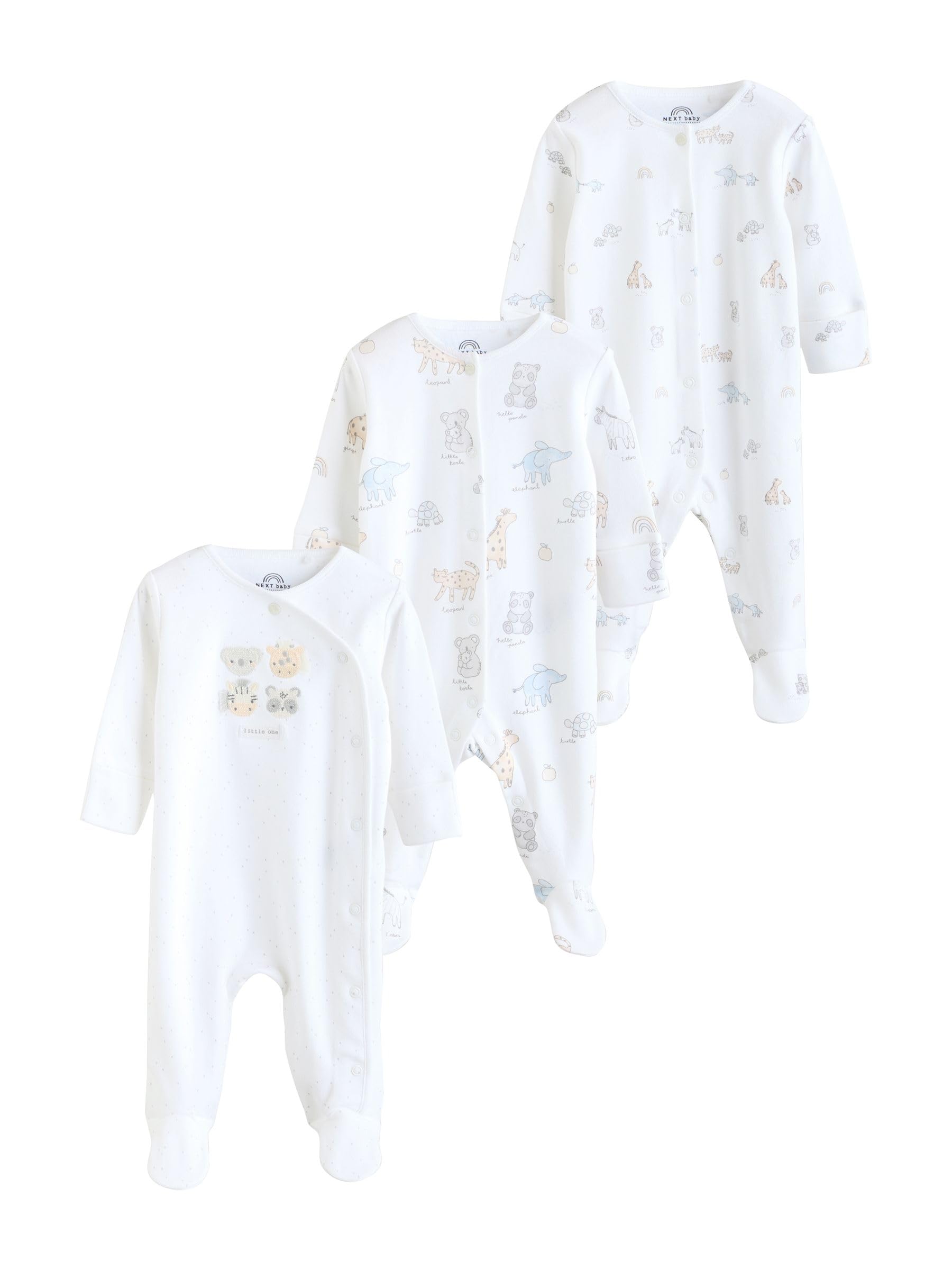 NEXT Baby Gerippte Babyschlafanzüge, 3er-Pack